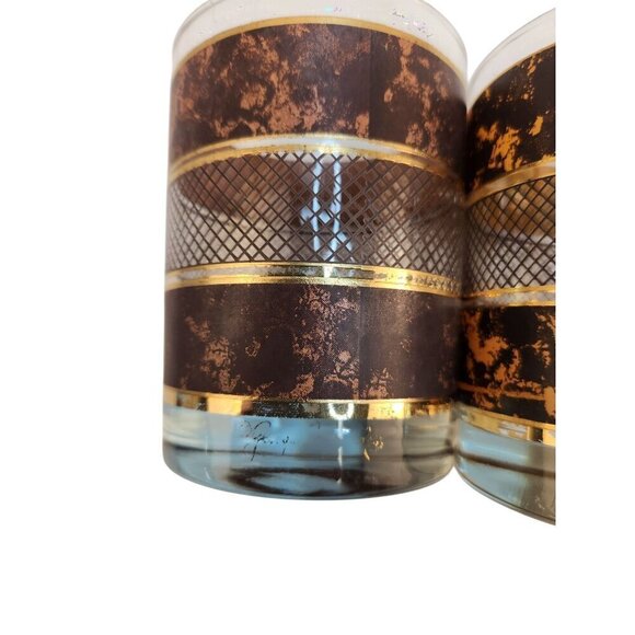 Vintage Georges Briard Double Old Fashioned Glasses Set Of 2 - Picture 8 of 9